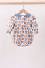 Blue Pumpkin Bow Smocked Ruffle Bubble