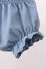 Blue Pumpkin Bow Smocked Bloomer Set