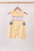 Mustard Pumpkin Embroidery Gingham Jon Jon