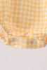 Mustard Pumpkin Embroidery Gingham Bubble