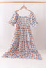 Blue Pumpkin Bow Mom Tiered Dress
