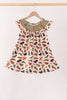 Camouflage Pumpkin Embroidery Ruffle Dress
