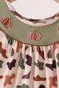 Camouflage Pumpkin Embroidery Ruffle Dress