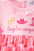Pink Cowgirl Boots Embroidery Bubble