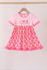 Pink Cowgirl Boots Embroidery Dress