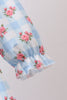 Blue Floral Ruffle Dress