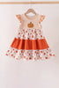 Floral Pumpkin Embroidery Ruffle Dress