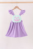 Purple Jack-O-Lantern Applique Ruffle Dress