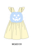 Cream Jack-O-Lantern Applique Ruffle Dress