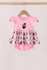Pink Cat Embroidery Ruffle Bubble