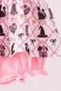 Pink Cat Embroidery Ruffle Bubble