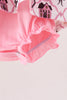 Pink Cat Embroidery Ruffle Bubble