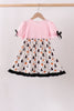 Pink Pumpkin Cat Embroidery Dress