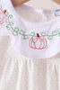 Orange Pumpkin Bow Embroidery Bloomer Set