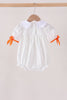 Orange Pumpkin Bow Embroidery Bubble