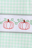 Green Pumpkin Embroidery Gingham Jon Jon