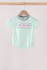 Green Pumpkin Embroidery Gingham Bubble