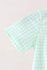 Green Pumpkin Embroidery Gingham Bubble