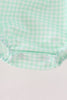 Green Pumpkin Embroidery Gingham Bubble