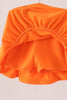Orange Pumpkin Bow Embroidery Ruffle Skorts Set