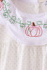 Orange Pumpkin Bow Embroidery Pants Set