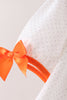 Orange Pumpkin Bow Embroidery Pants Set