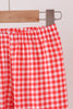 Blue Football Embroidery Gingham Pants Set