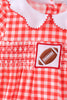 Red Football Smocked Gingham Bubble