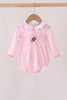 Pink Football Smocked Gingham Bubble