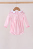 Pink Football Smocked Gingham Bubble