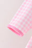 Pink Football Smocked Gingham Dress