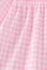 Pink Football Smocked Gingham Dress