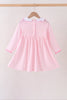 Pink Football Smocked Gingham Dress