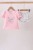 Pink Piggy Applique Bloomer Set