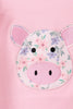 Pink Piggy Applique Ruffle Pants Set