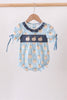 Blue Pumpkin Embroidery Ruffle Bubble