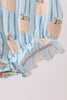 Blue Pumpkin Embroidery Ruffle Bubble