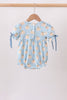 Blue Pumpkin Embroidery Ruffle Bubble