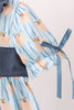 Blue Pumpkin Embroidery Ruffle Dress