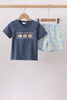 Blue Pumpkin Embroidery Shorts Set