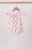 Pink Touchdown Smocked Ruffle Bubble