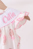 Pink Touchdown Smocked Ruffle Bubble