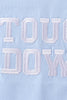 Blue Touchdown Embroidery Football Shorts Set