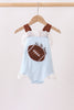 Blue Football French Knot Stripe Lace Bubble