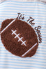 Blue Football French Knot Stripe Lace Bubble