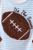 Blue Stripe Football French Knot Jon Jon