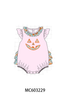 Pink Jack-O-Lantern Applique Ruffle Bubble
