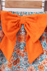 Pink Jack-O-Lantern Applique Bow Skorts Set
