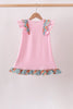 Pink Jack-O-Lantern Applique Ruffle Dress