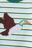Blue Stripe Mallard Applique Top
